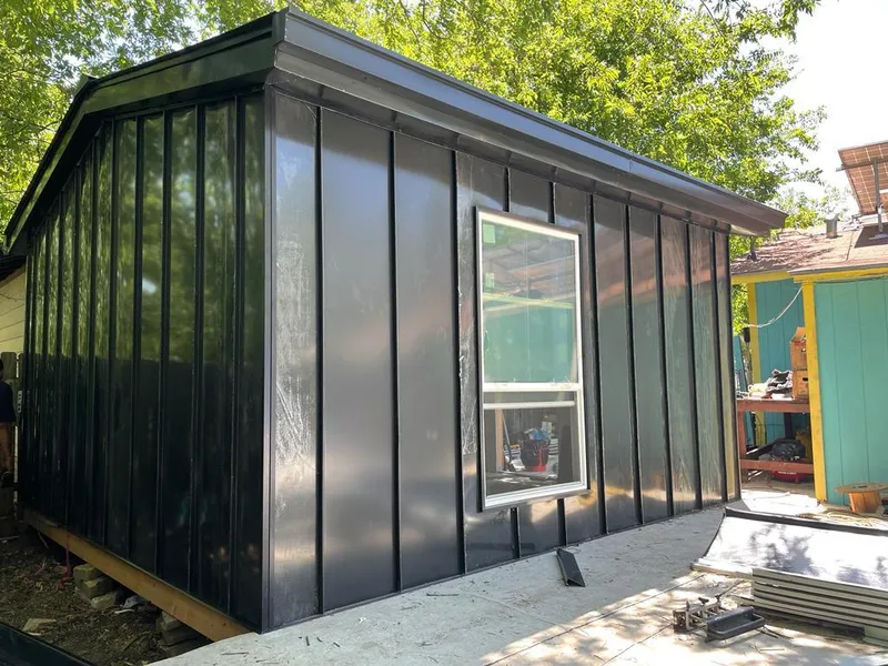 Black standing seam metal wall panels for Metal Roof Installation in Lexington